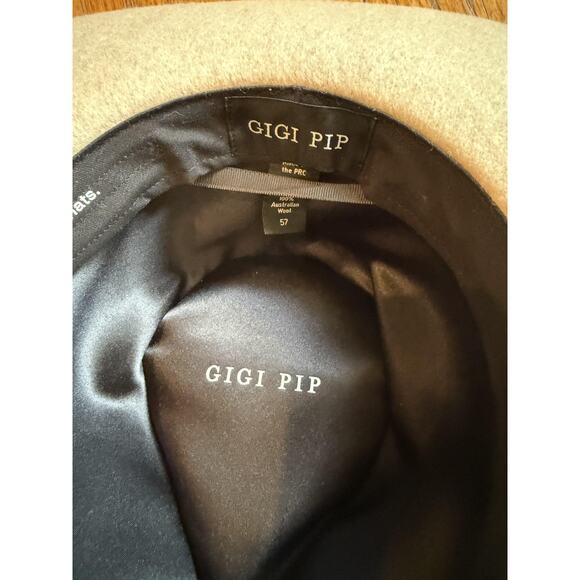 Gigi Pip Hat Fedora Fitted Womens 57 Beige Australian Wool Wide Brim Rancher main image 7